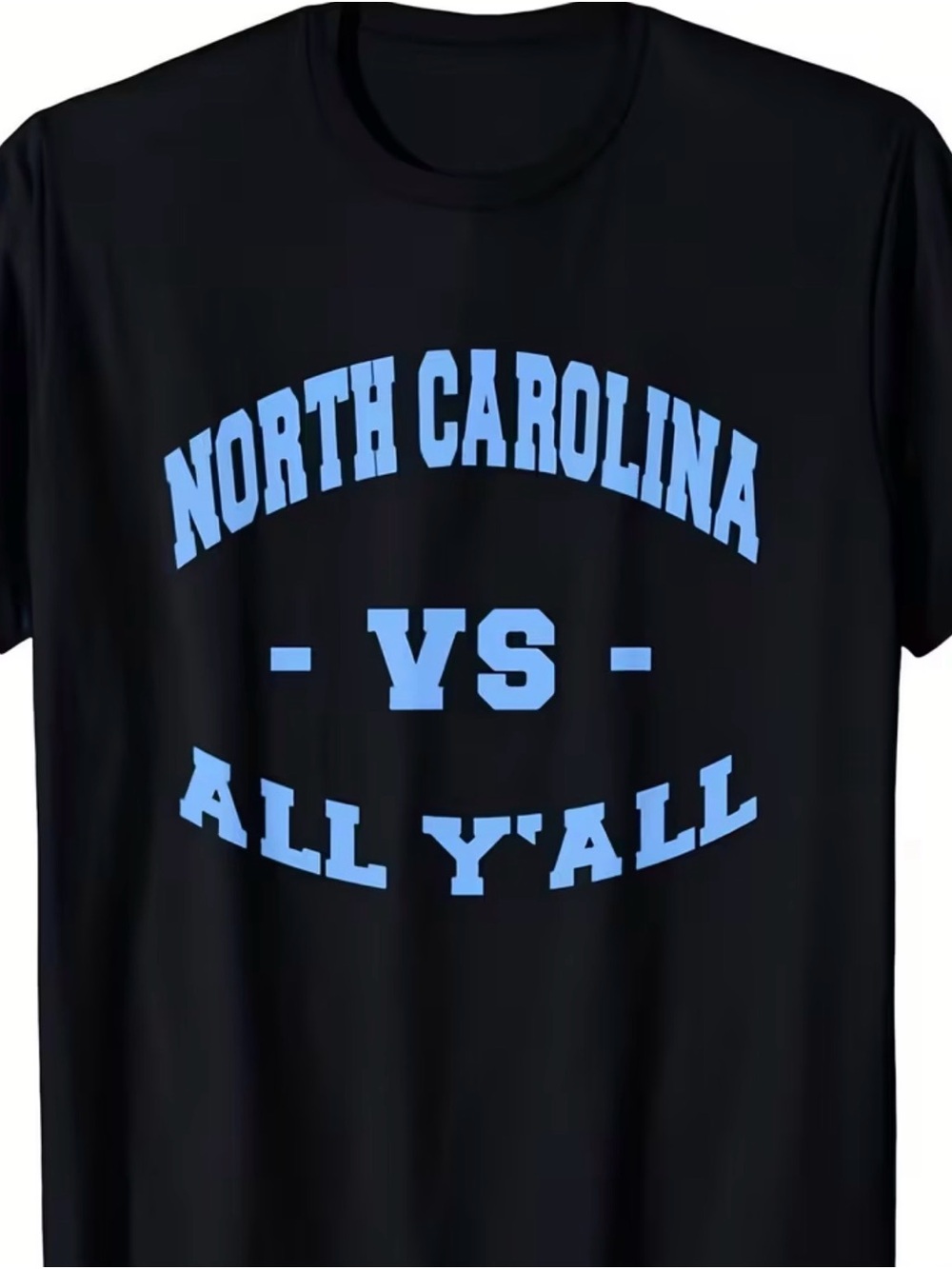North Carolina VS All Y'all Graphic Tee - Black with Light Blue Print